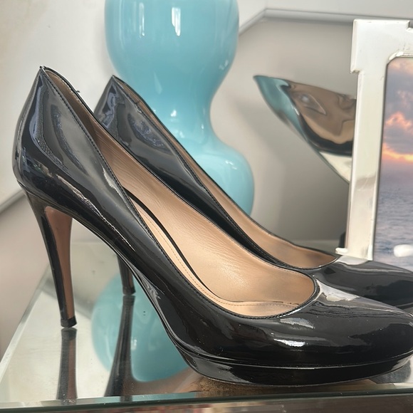 PRADA PLATFORM PATENT HEELS - Picture 1 of 4